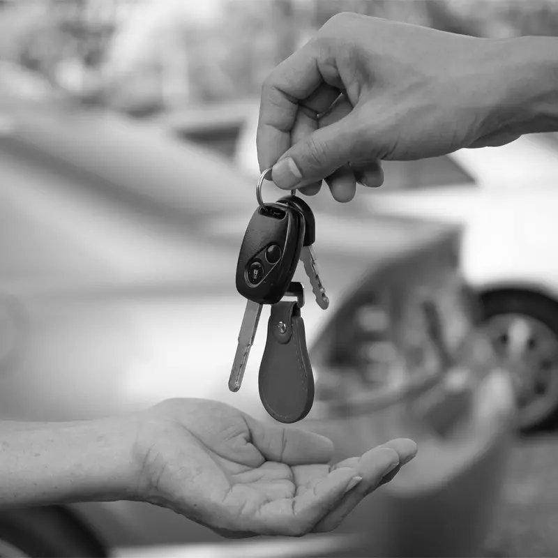 Schlüsselübergabe für Auto